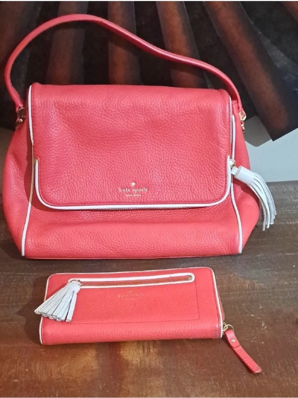 Kate Spade Coral Shoulder Bag and Wallet